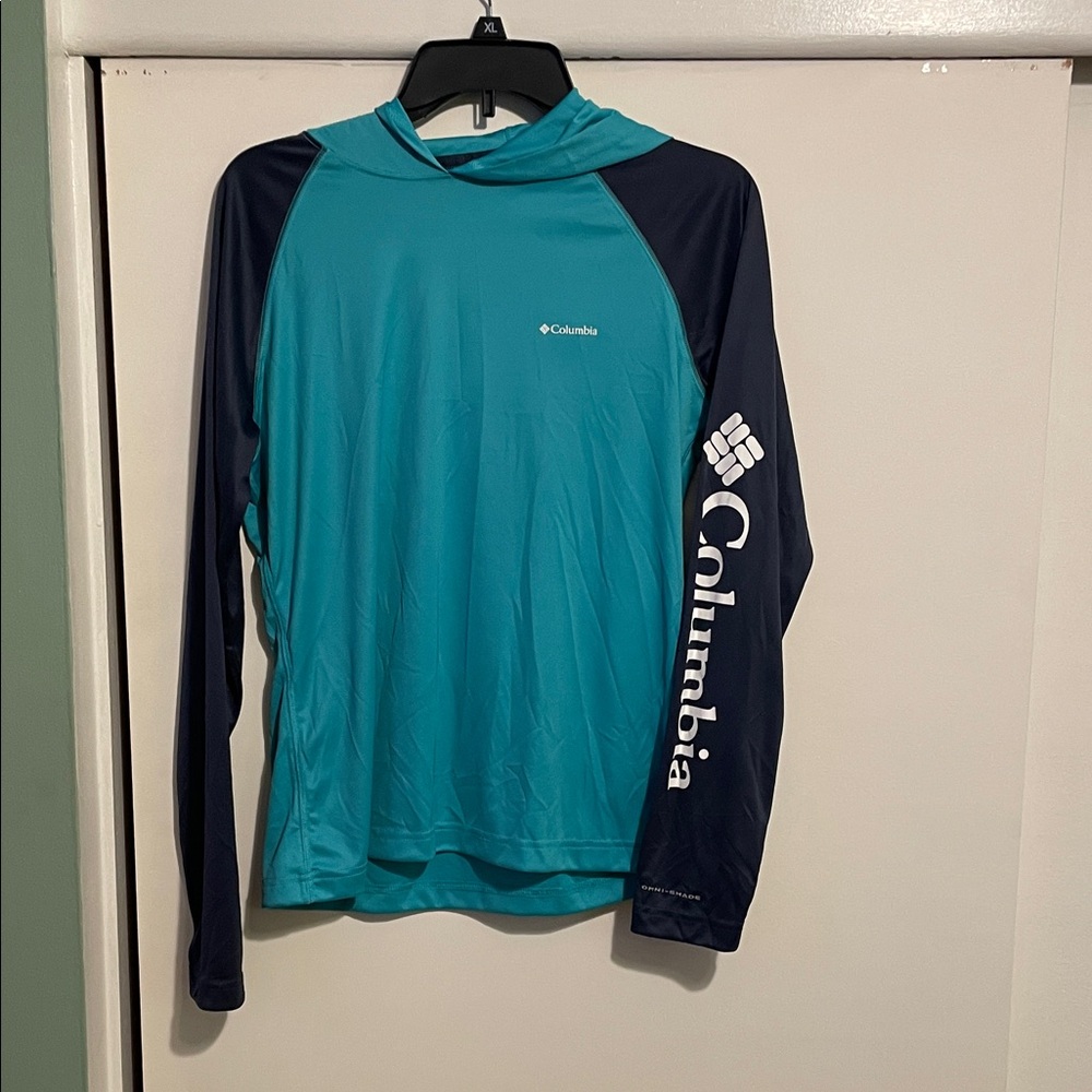 Columbia Blue and Dark Blue Performance Hoodie